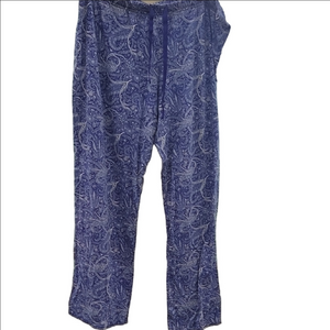 Gilligan & O'Malley Blue Ankle Cropped Pajama Pants with Paisley Print XxL